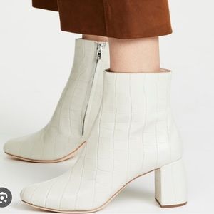 Loeffler Randall White Croc Cooper Ankle Boots